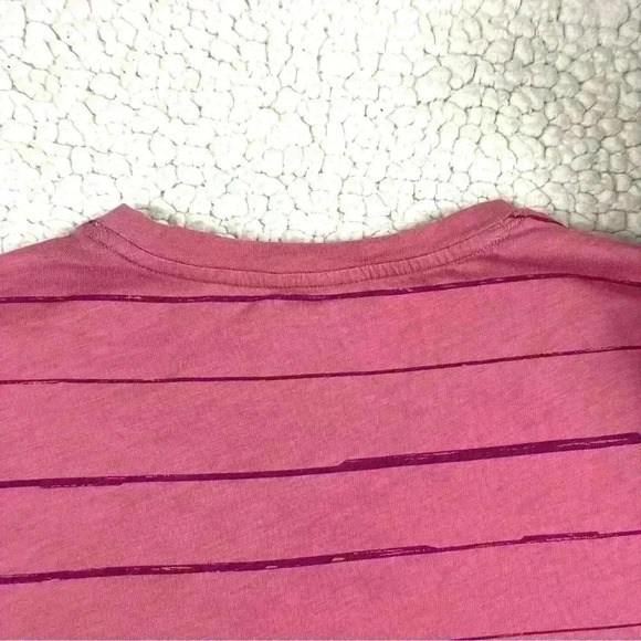 Athleta Pink Striped Organic Cotton Short Sleeve Crew Neck Athletic Tee Size S - Picture 10 of 13